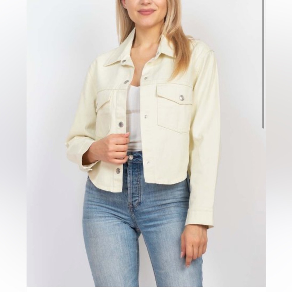 Cream demon jacket from stoosh vintage denim | vintage denim | semi over sized M
